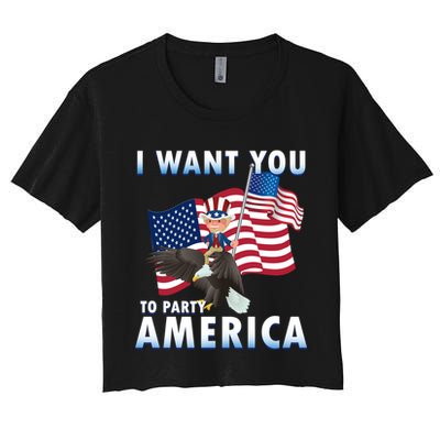 I Want You To Party America Crop Top