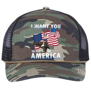 I Want You To Party America Retro Rope Trucker Hat Cap