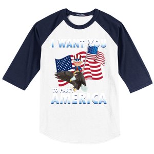 I Want You To Party America Baseball Sleeve Shirt