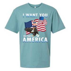 I Want You To Party America Sueded Cloud Jersey T-Shirt