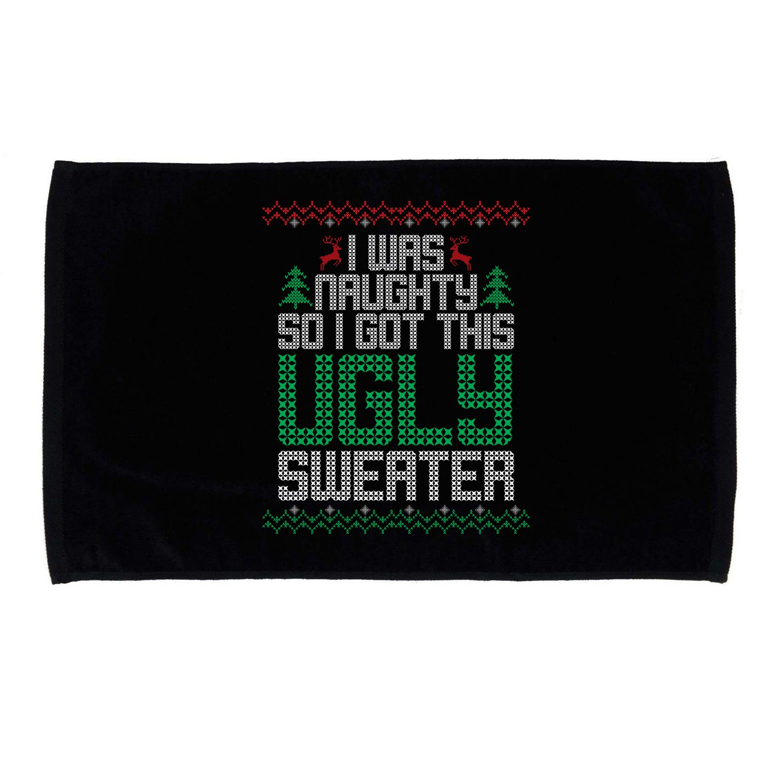 I Was Naughty So I Got This Ugly Christmas Sweater Microfiber Hand Towel