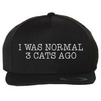 I Was Normal 3 Cats Ago Wool Snapback Cap