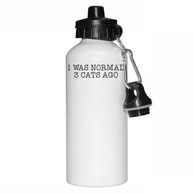 I Was Normal 3 Cats Ago Aluminum Water Bottle