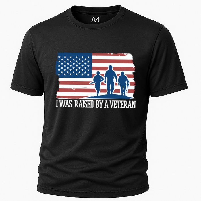 I Was Raised By A Veteran Cooling Performance Crew T-Shirt