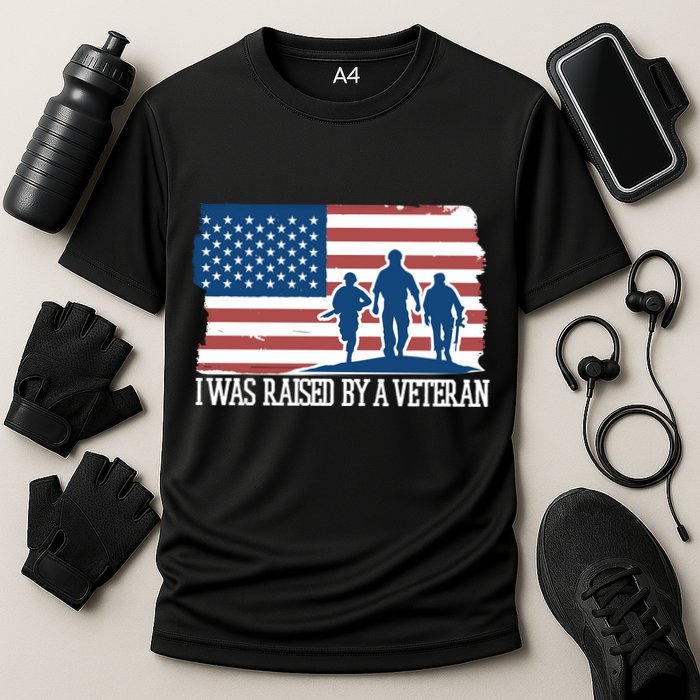 I Was Raised By A Veteran Cooling Performance Crew T-Shirt