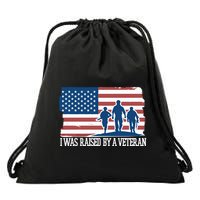 I Was Raised By A Veteran Drawstring Bag