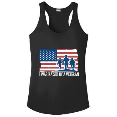 I Was Raised By A Veteran Ladies PosiCharge Competitor Racerback Tank