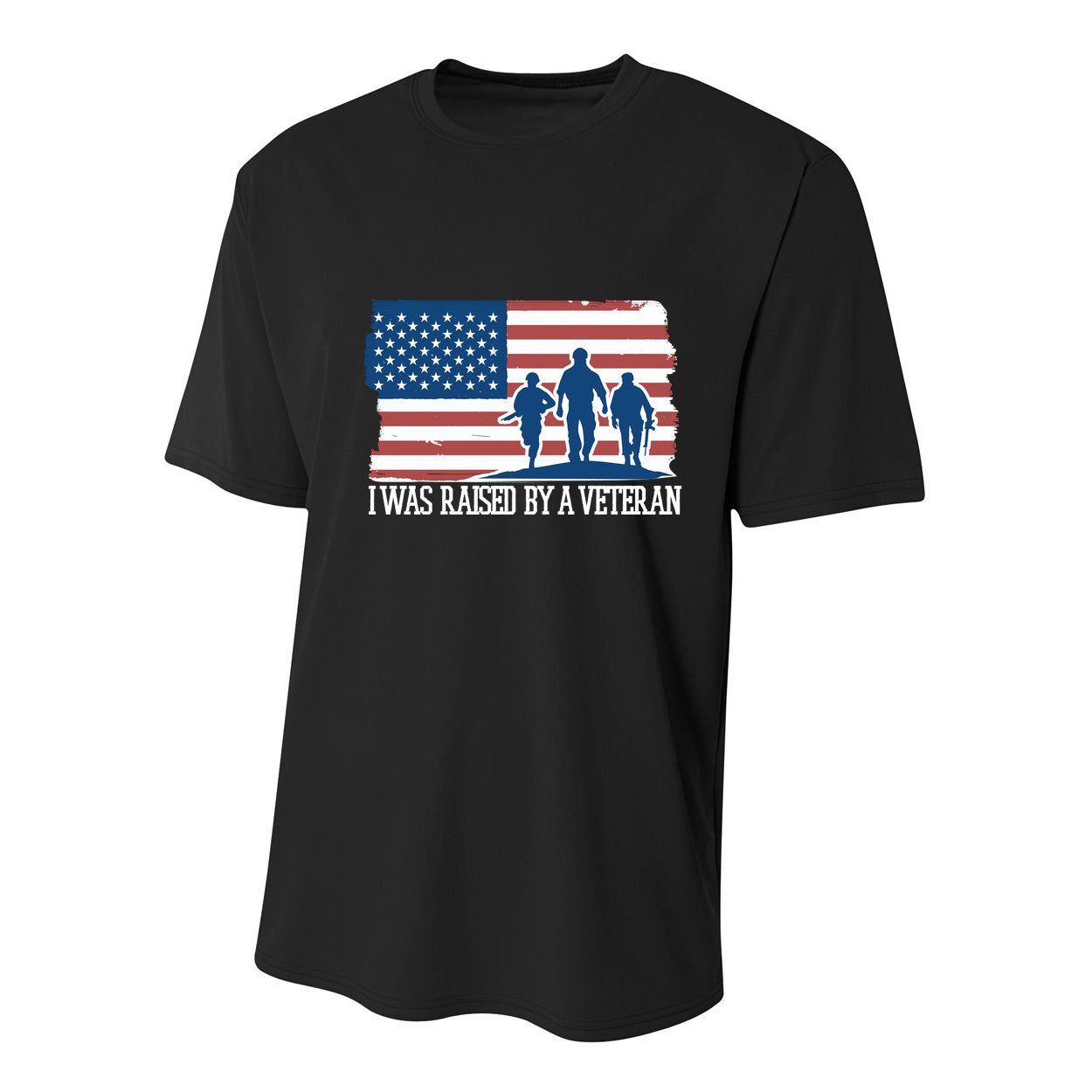 I Was Raised By A Veteran Youth Performance Sprint T-Shirt