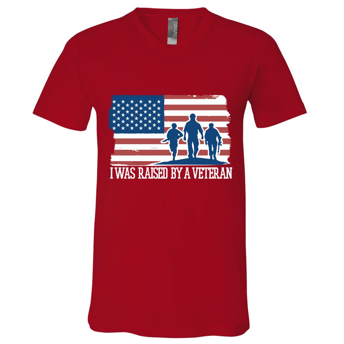 I Was Raised By A Veteran V-Neck T-Shirt