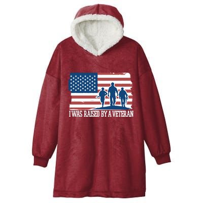 I Was Raised By A Veteran Hooded Wearable Blanket