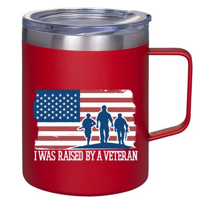 I Was Raised By A Veteran 12oz Stainless Steel Coffee Mug