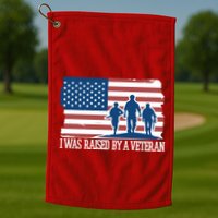 I Was Raised By A Veteran Golf Towel