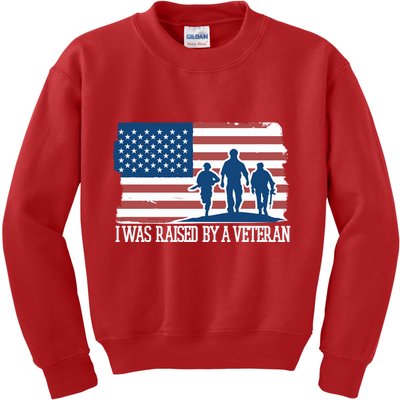 I Was Raised By A Veteran Kids Sweatshirt
