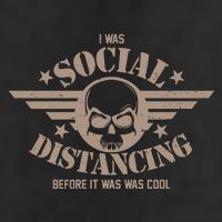 I Was Social Distancing Before It Was Cool Skull Badge Beanie