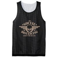 I Was Social Distancing Before It Was Cool Skull Badge Mesh Reversible Basketball Jersey Tank
