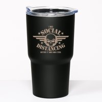 I Was Social Distancing Before It Was Cool Skull Badge Tumbler