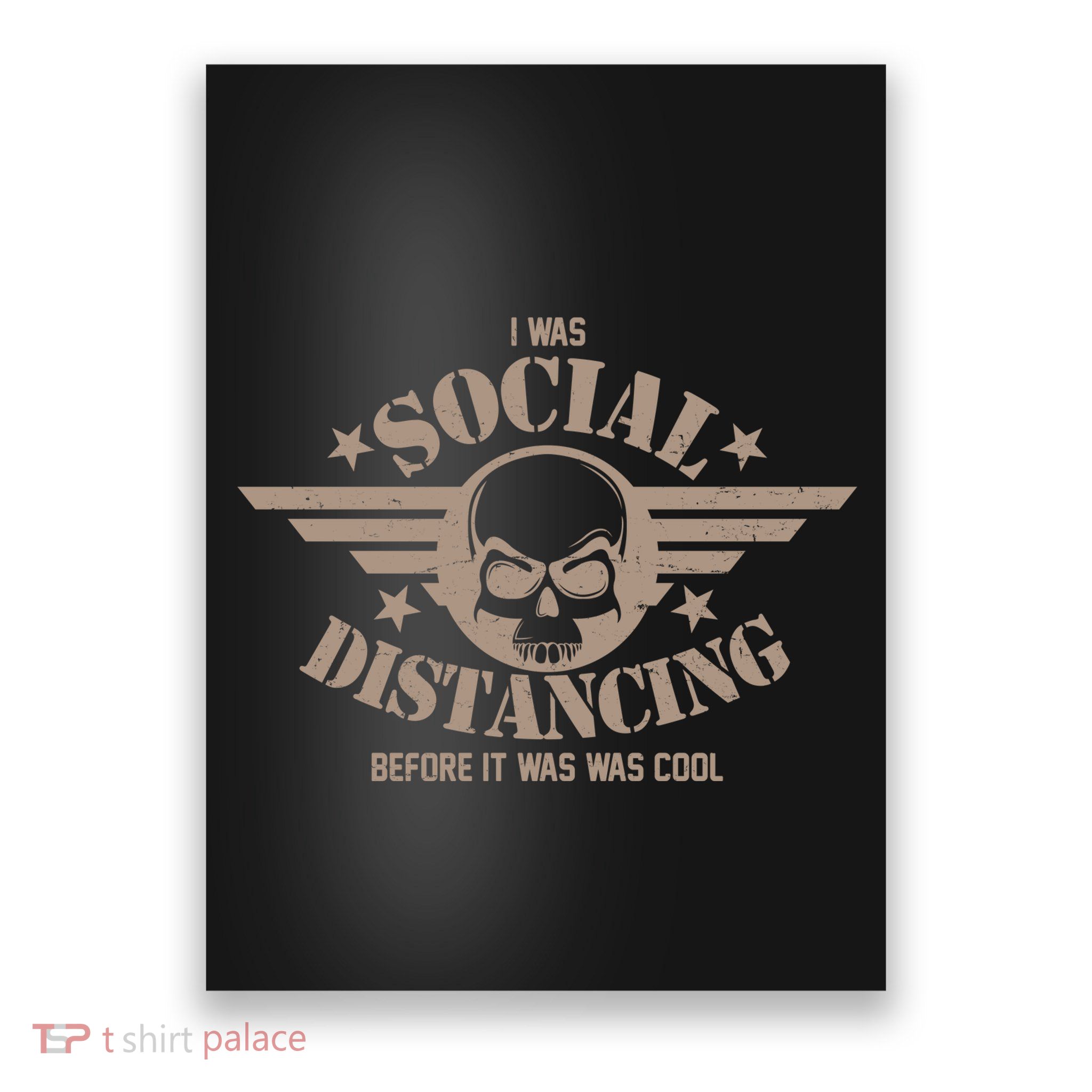 I Was Social Distancing Before It Was Cool Skull Badge Poster