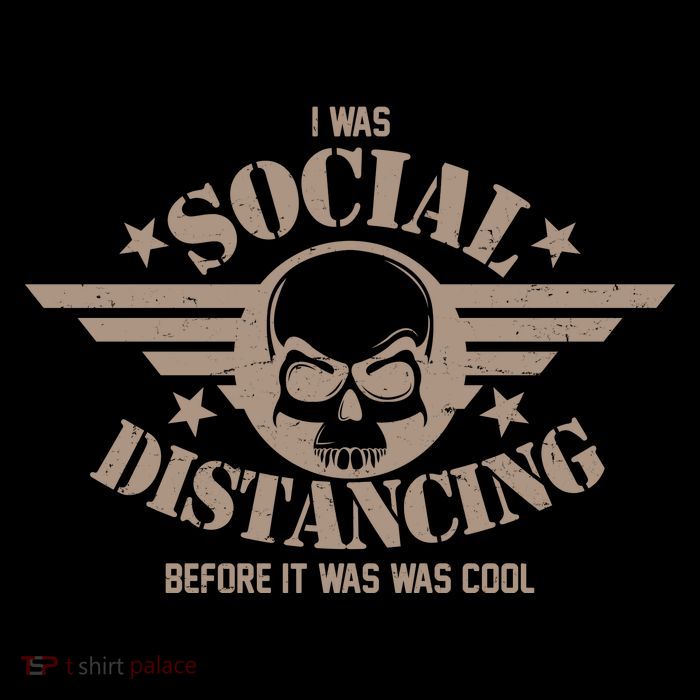 I Was Social Distancing Before It Was Cool Skull Badge Womens Tank Top