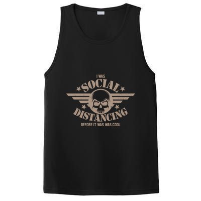 I Was Social Distancing Before It Was Cool Skull Badge PosiCharge Competitor Tank