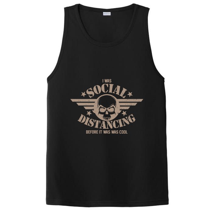 I Was Social Distancing Before It Was Cool Skull Badge PosiCharge Competitor Tank