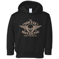 I Was Social Distancing Before It Was Cool Skull Badge Toddler Hoodie