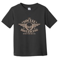 I Was Social Distancing Before It Was Cool Skull Badge Toddler T-Shirt