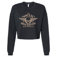 I Was Social Distancing Before It Was Cool Skull Badge Cropped Pullover Crew