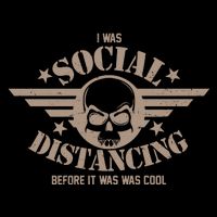 I Was Social Distancing Before It Was Cool Skull Badge Kids T-Shirt