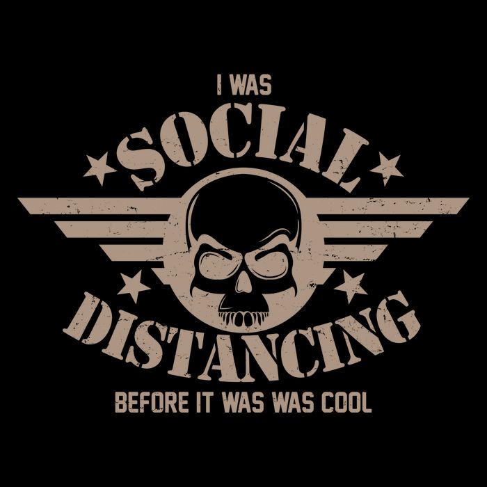 I Was Social Distancing Before It Was Cool Skull Badge Kids T-Shirt