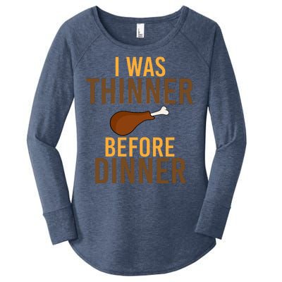 I Was Thinner Before Thanksgiving Dinner Women's Perfect Tri Tunic Long Sleeve Shirt