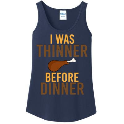 I Was Thinner Before Thanksgiving Dinner Ladies Essential Tank