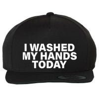 I Washed My Hands Today Wool Snapback Cap
