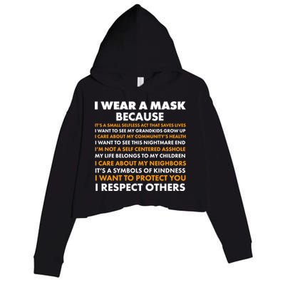 I Wear A Mask Because I Want to Protect You Crop Fleece Hoodie