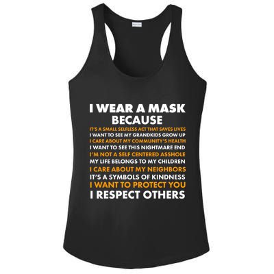 I Wear A Mask Because I Want to Protect You Ladies PosiCharge Competitor Racerback Tank