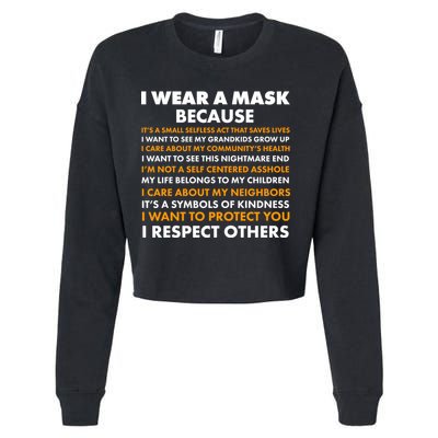 I Wear A Mask Because I Want to Protect You Cropped Pullover Crew