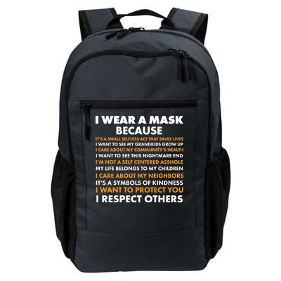 I Wear A Mask Because I Want to Protect You Daily Commute Backpack