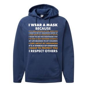 I Wear A Mask Because I Want to Protect You Performance Fleece Hoodie