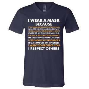 I Wear A Mask Because I Want to Protect You V-Neck T-Shirt