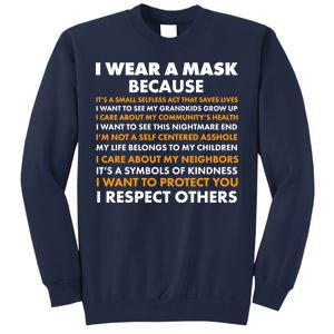 I Wear A Mask Because I Want to Protect You Tall Sweatshirt