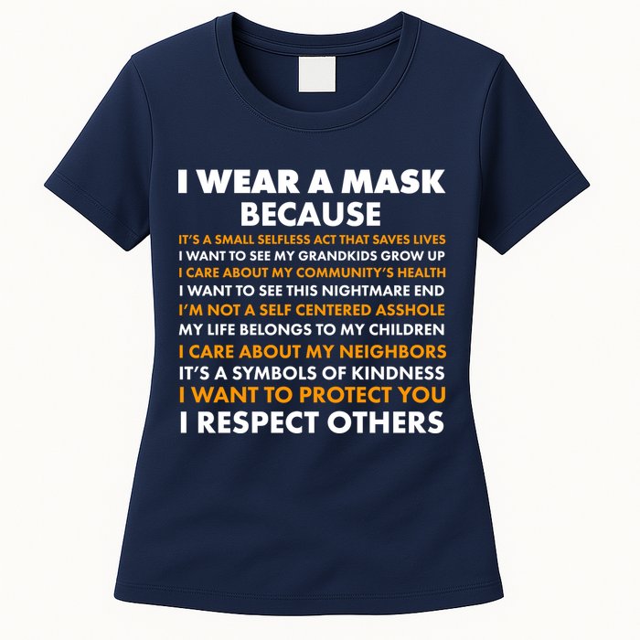 I Wear A Mask Because I Want to Protect You Womens T-Shirt