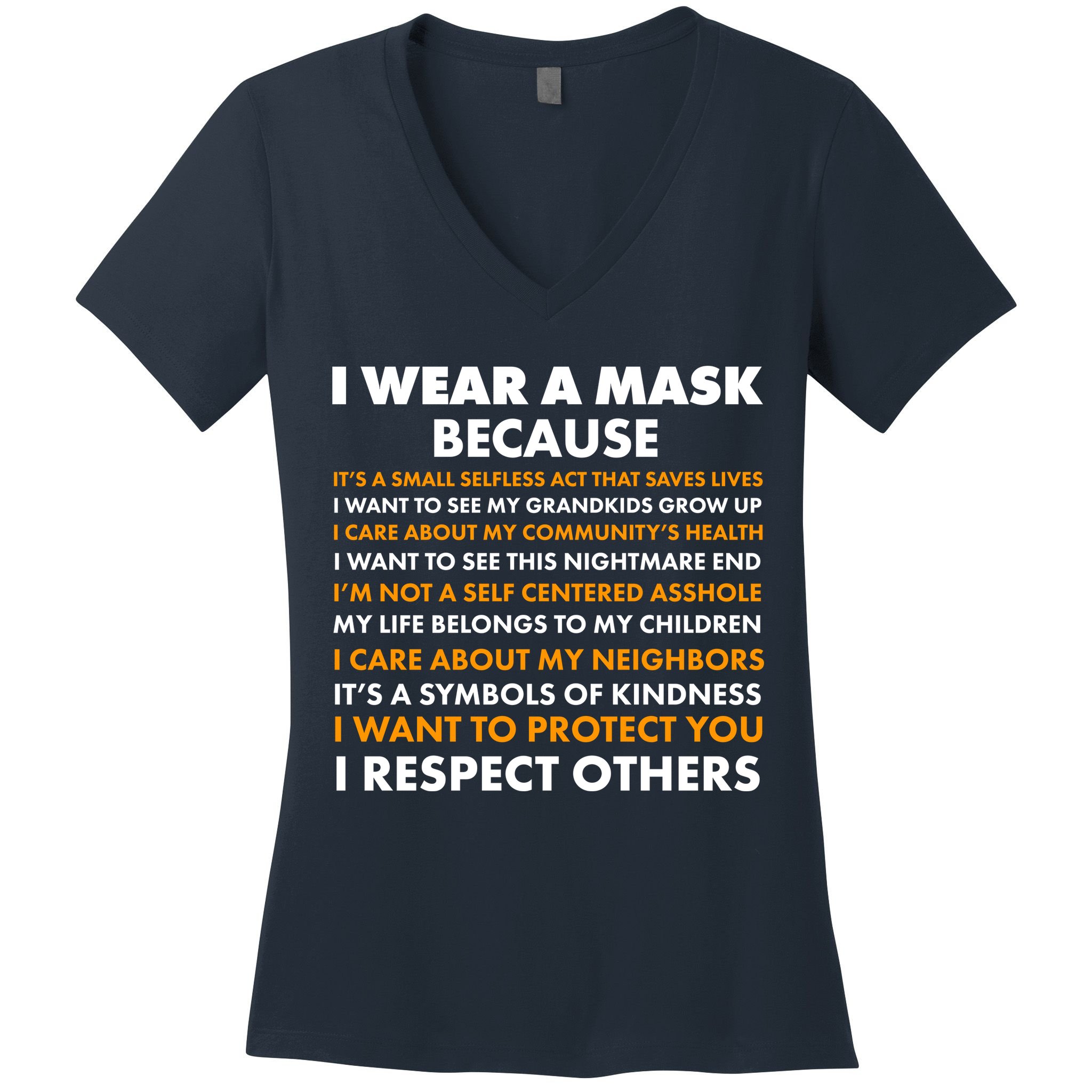 I Wear A Mask Because I Want to Protect You Women's V-Neck T-Shirt