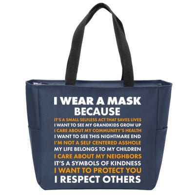 I Wear A Mask Because I Want to Protect You Zip Tote Bag
