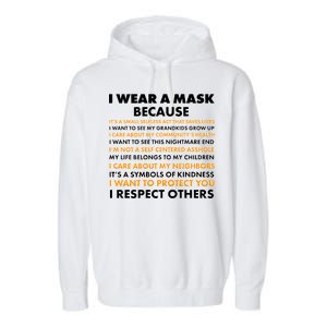 I Wear A Mask Because I Want to Protect You Garment-Dyed Fleece Hoodie