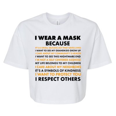 I Wear A Mask Because I Want to Protect You Bella+Canvas Jersey Crop Tee