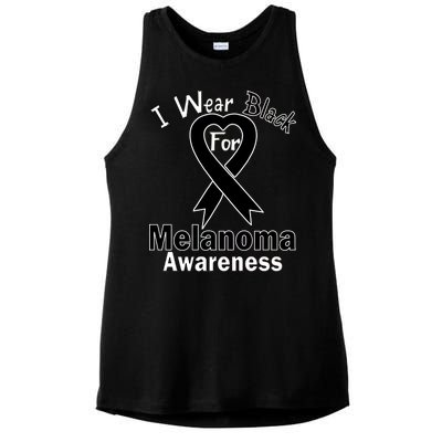 I Wear Black For Melanoma Awareness Ladies PosiCharge Tri-Blend Wicking Tank