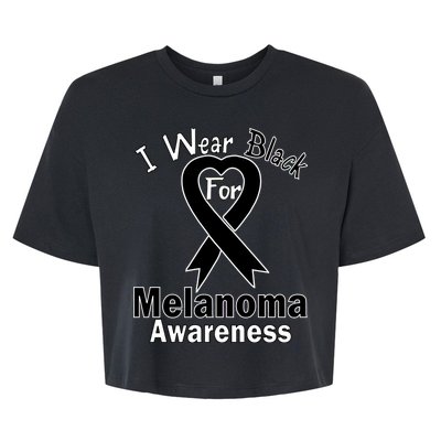 I Wear Black For Melanoma Awareness Bella+Canvas Jersey Crop Tee