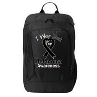 I Wear Black For Melanoma Awareness City Backpack