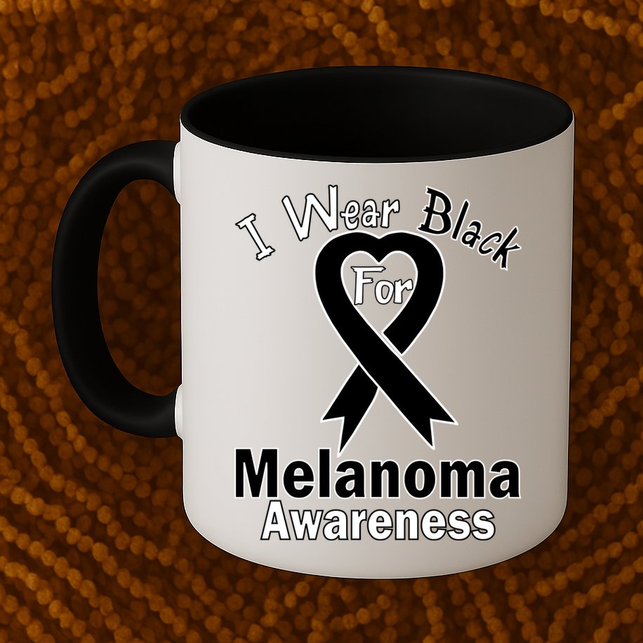 I Wear Black For Melanoma Awareness Mug
