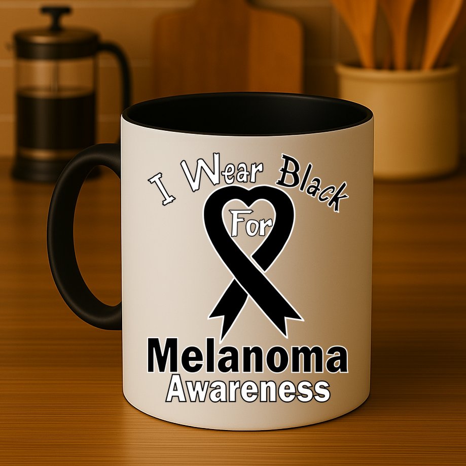 I Wear Black For Melanoma Awareness Mug