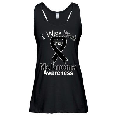 I Wear Black For Melanoma Awareness Ladies Essential Flowy Tank